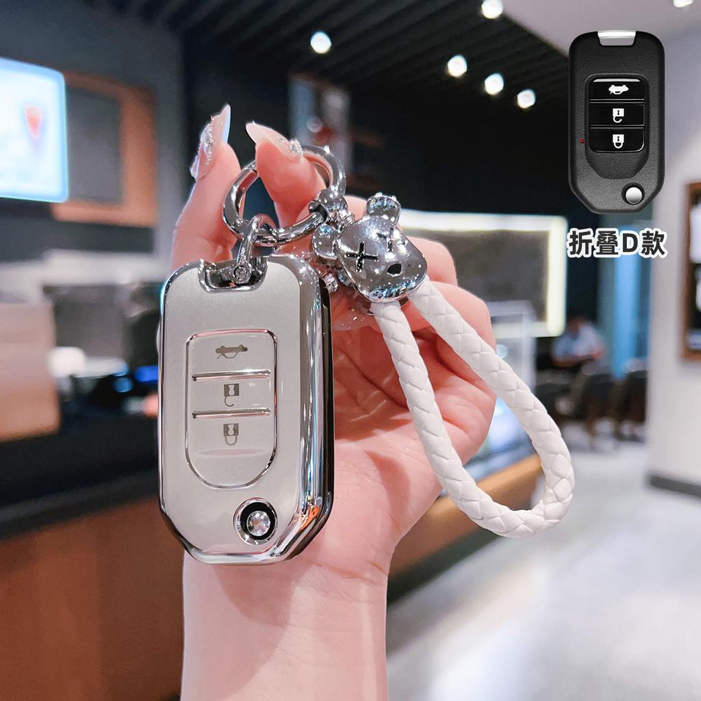 Diamond Car Remote Key Case Cover Protect Shell Fob For Honda Civic Hrv Crv Xrv Crider Odyssey Pilot Fit Accord City Vezel Jade