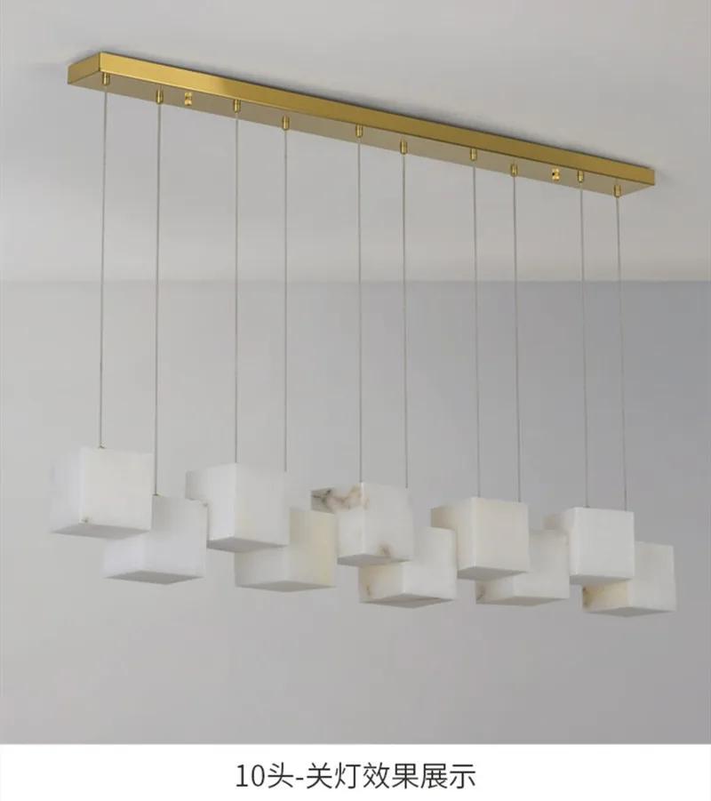 White Noble Luxury Marble Cube LED Home Pendant Light Ceiling Lamps Hanging Chandelier Lighting Lights Dinning Table Lamp