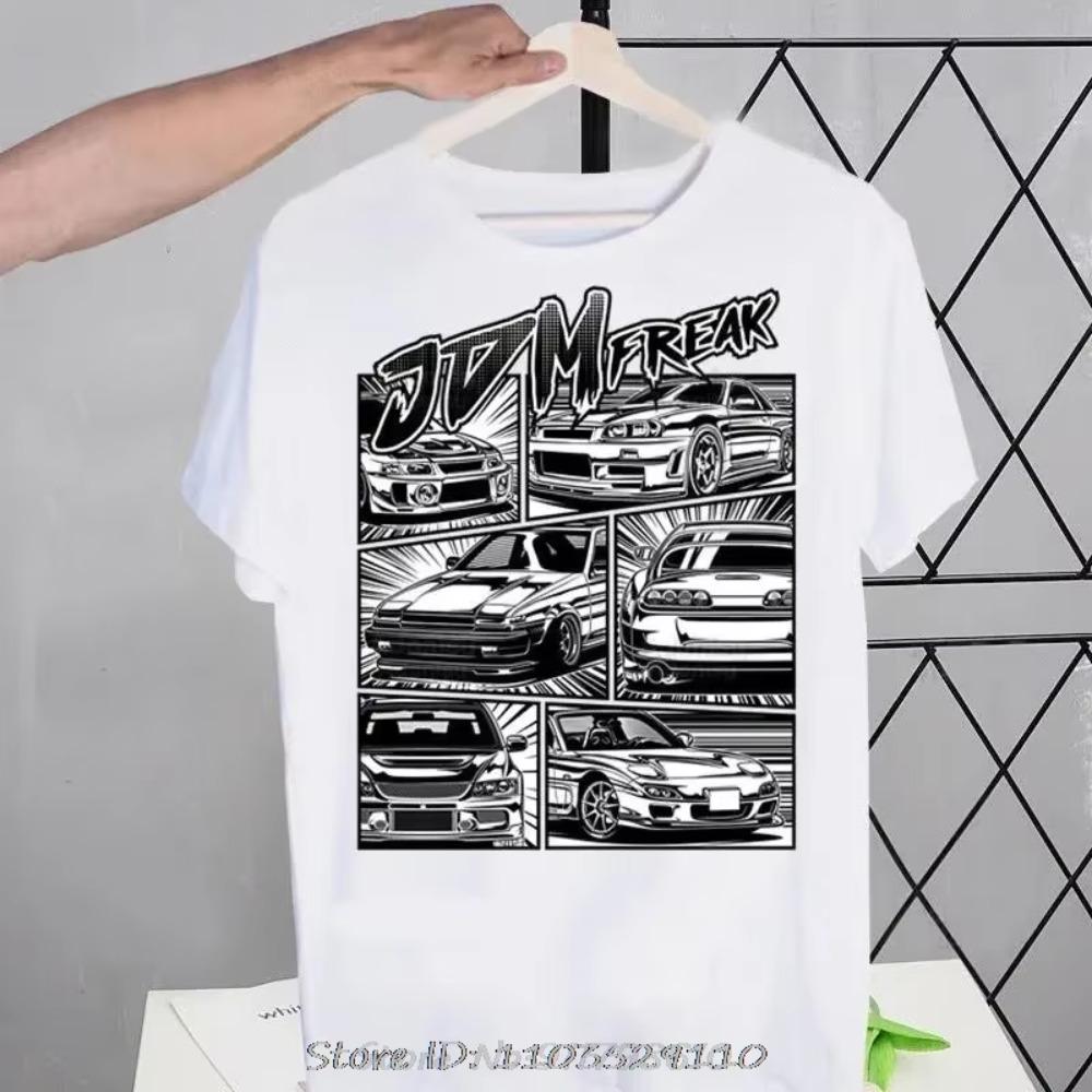 AE86 Japan Anime JDM T-shirt Men Retro Tops Tees Harajuku Initial D Racing Drift Car Tshirt Streetwear Hip Hop Male T Shirt