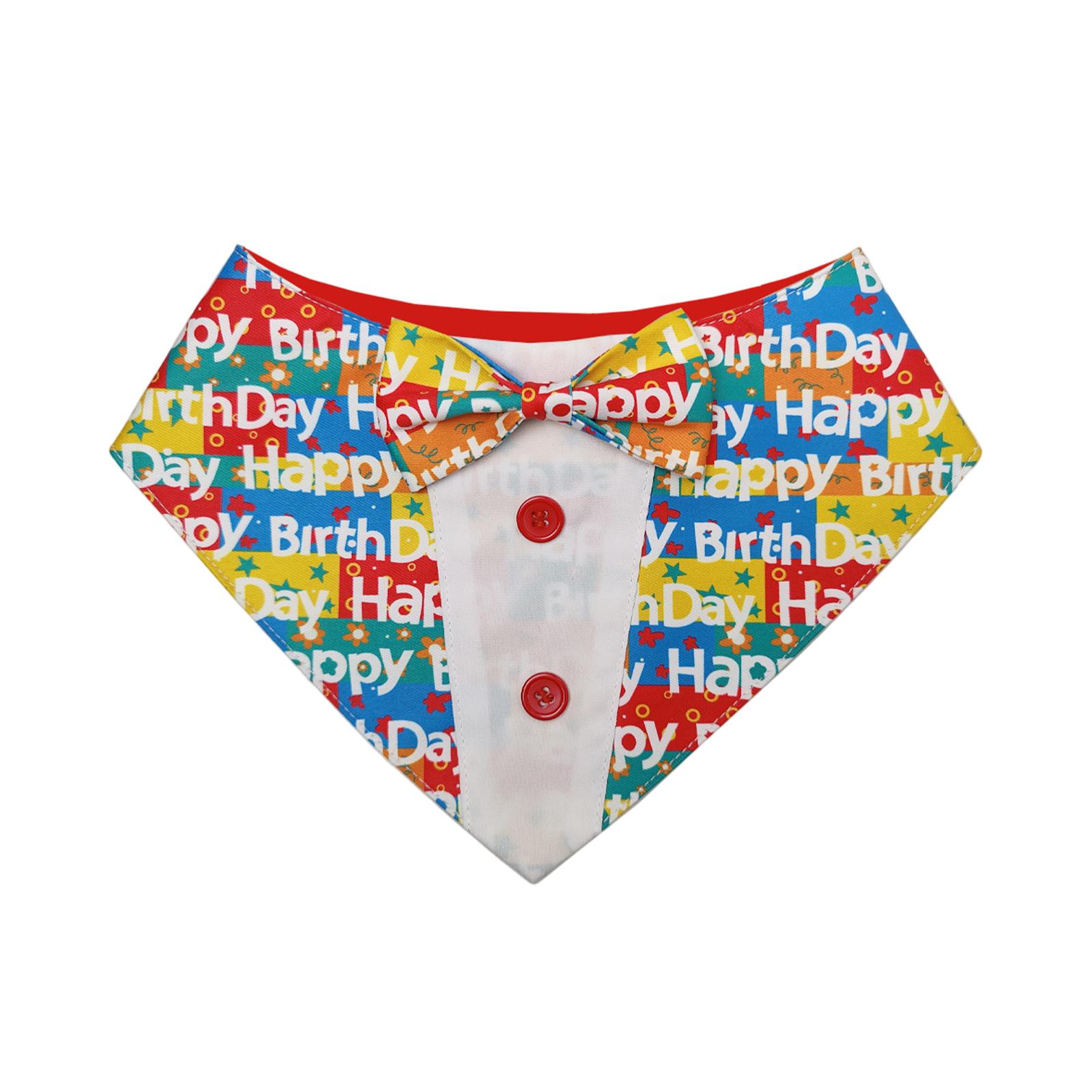 

Dog Birthday Pet Scarf Adjustable Pet Outfit Costume Dog Scarfs Bibs Tuxedo Bandana Collar for Dogs XS To XL XS