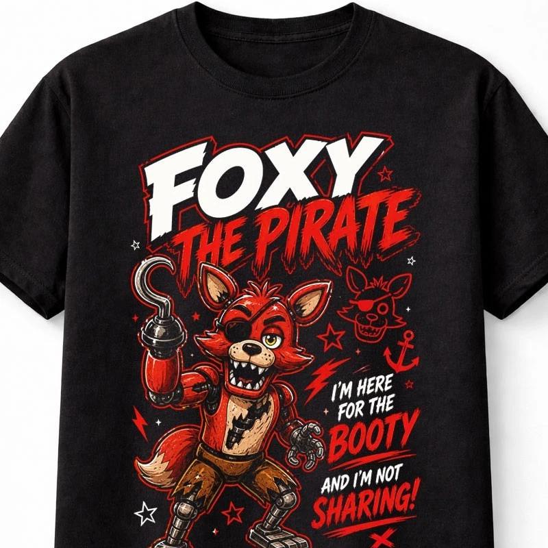 Five Nights at Freddys Foxy The Pirate Graphic Gamer Unisex TShirt S