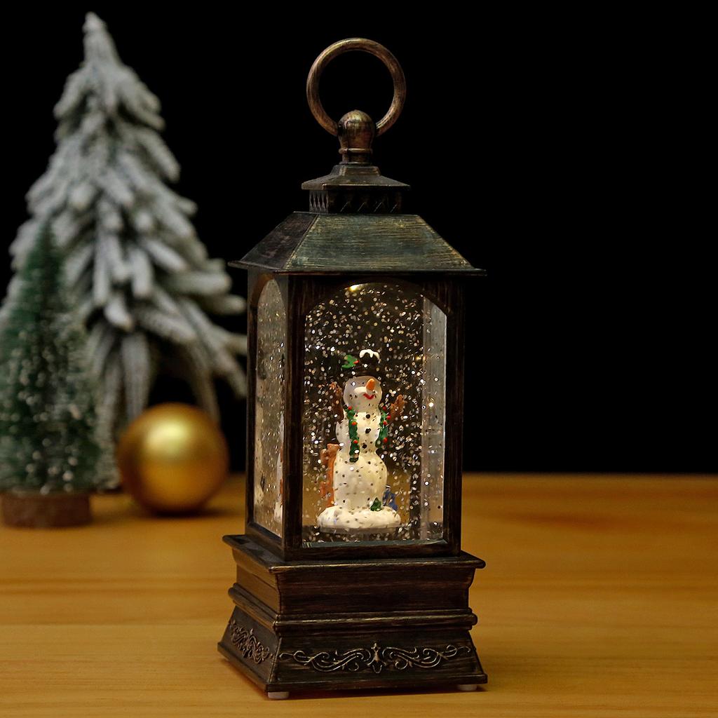 Snow Spray Music Luminescent Oil Lamp Decoration Horselight Hotel Shopping Mall Window Decoration Christmas