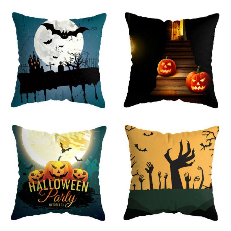 Halloween Themed Cushion Cover With Super Soft Short-pile Velour Material