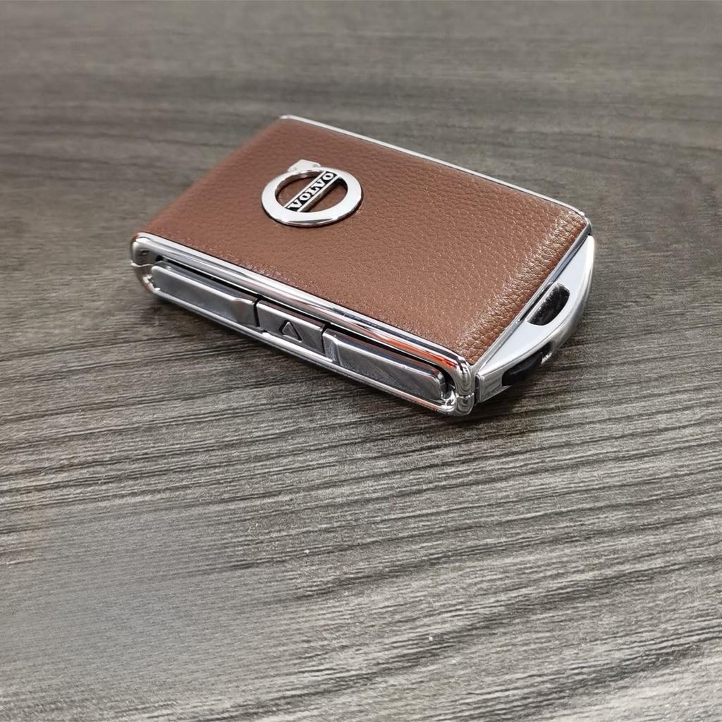 Genuine Leather Shell Keycase for Volvo XC60/S90/S60/XC40/XC90 Alloy Modification And Replacement Car Key Case