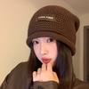 Rolling Pile Hat Women's Autumn and Winter Big Head Circumference Confinement Cold Hat Showing Small Face Warm Knitted Wool Hat