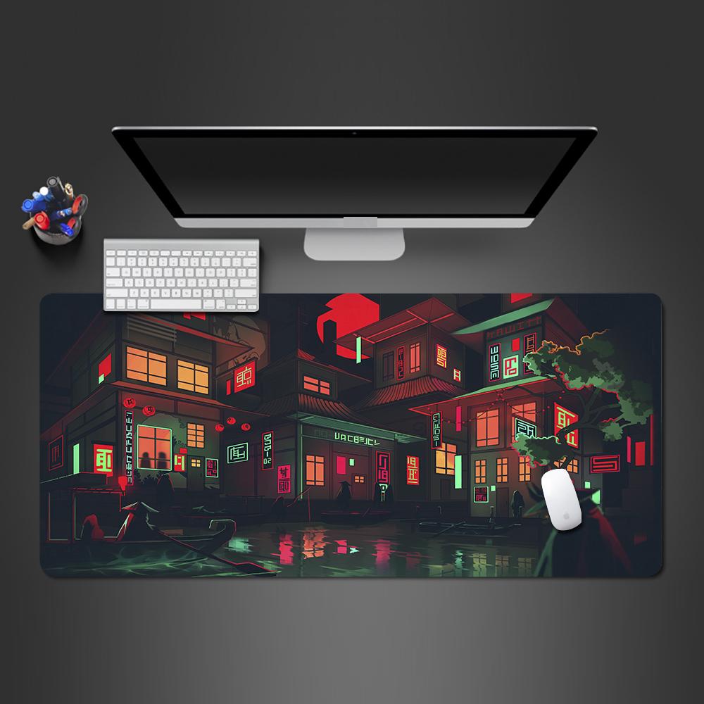 Computer Mousepad Xxl PC Gaming Mouse Pads Large Anime Japanese Style Gamer Mats Keyboard Pad Mat Laptop Office Carpet 900X400