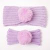 New parent-child autumn and winter warm headscarf set, mother and baby knitted wool headband, girls' headband