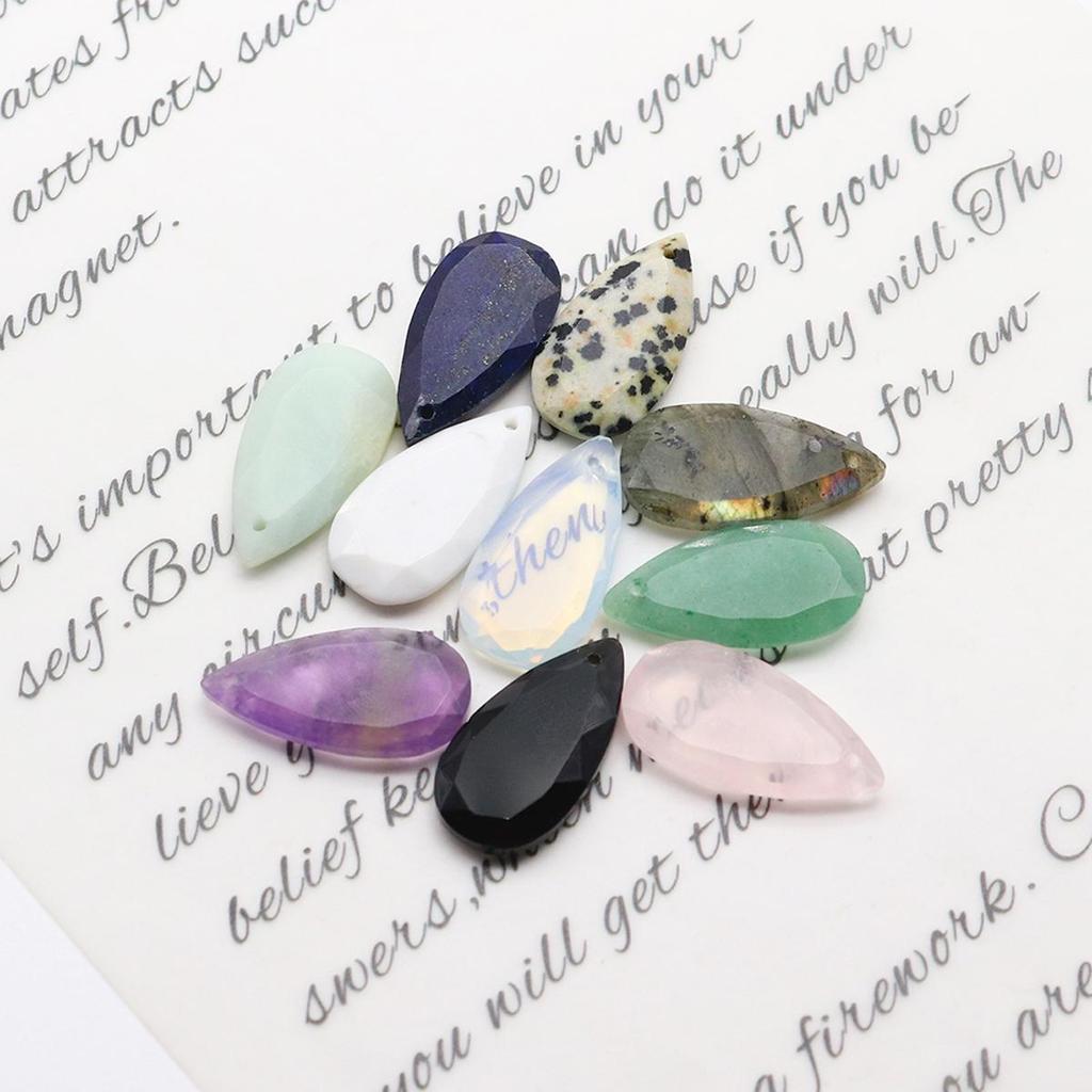 2Pcs Small Pendant Natural Stone Green Aventurine Drop-Shaped Pendant For Jewelry Making DIY Necklace Beacelet Earring Accessory