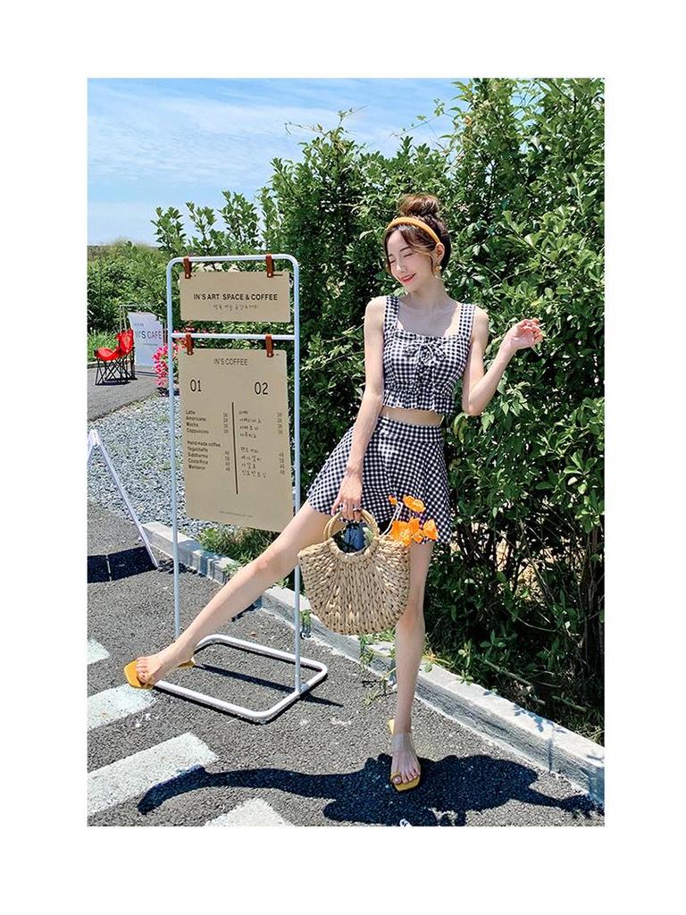 Women's Summer Skirted Split Swimsuit: Tummy Control, Slimming, Push-Up, Sexy, Student Style