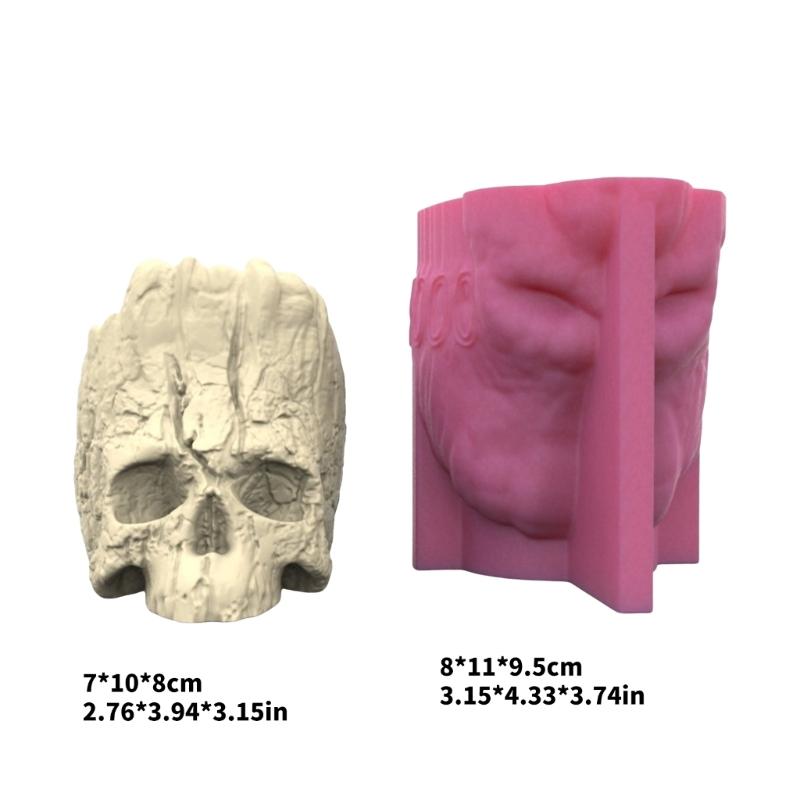 Silicone Skull Shape Planter Ornament Mold for Crafting Resin Art Suitable for Home Decoration and Office Displays