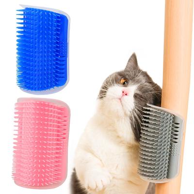 Escova para animais de estimação, pente para gato, escova de autolimpeza, escova de canto para cães e gatos, pente de massagem para canto de parede, escova para gatos