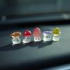 10Pcs Cute Glow in Dark Mini Mushroom Resin Figurines Car Interior Decoration Rearview Mirror Accessories Dashboard Ornament for Micro Landscape