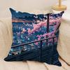 Anime Scenery Design Cushion Cover Silky Short Plush Invisible Zipper Dustproof Sofa Pillow Case for Home Decor