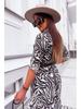 Large Leopard Print Long Sleeve Shirt Dress