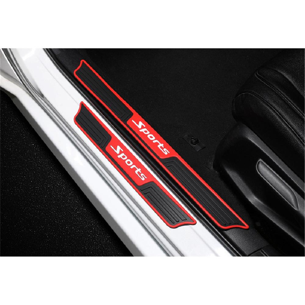 4Pcs Universal Car Rear Bumper Anti-Slip Mat Door Sill Anti-Scratch Strip Black