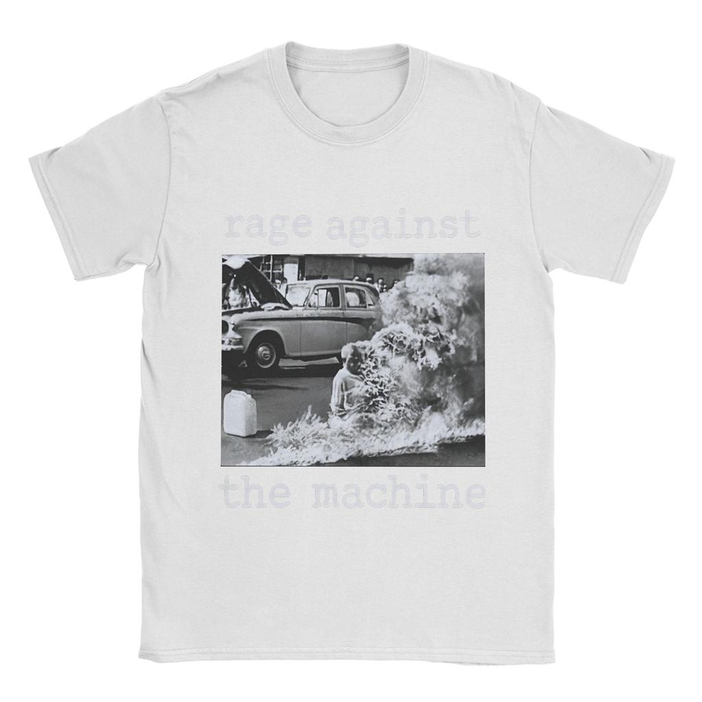 Men Rage Against The Machine T Shirt Pure Cotton Tops Novelty Short Sleeve Crew Neck Tee Shirt Gift Idea T-Shirt