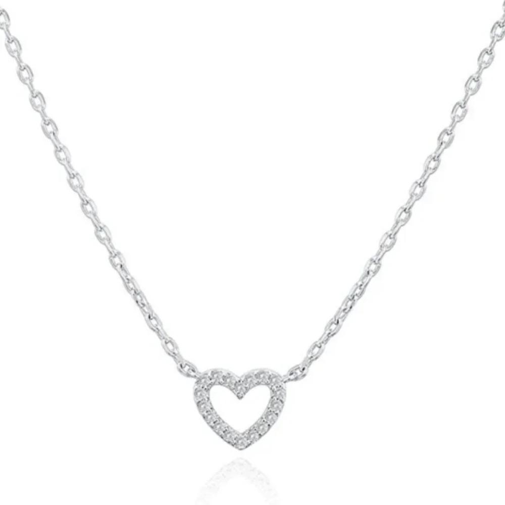 New Korean Heart Shaped Zircon Necklace Pendant Temperament Clavicle Chain for Women Birthday Party Jewelry Gifts
