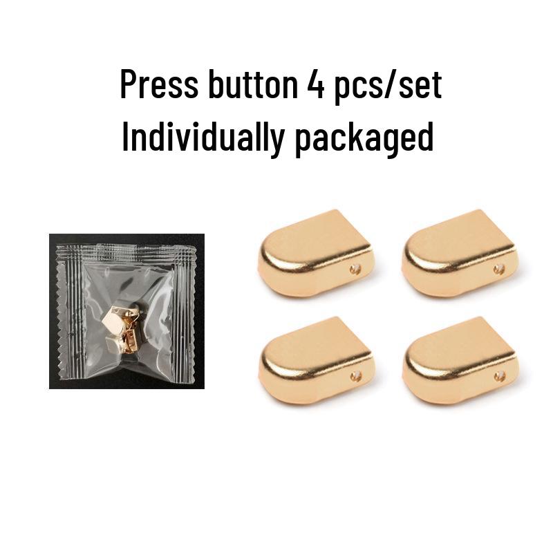 

Магнитная металлическая пряжка для шнурков - Бесклеевая капсульная клипса для обуви 6mm Wide Press Buckle Gold - 4 Pack