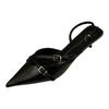 High-heeled Bag Head Sandals Back Empty Shallow Mouth Women's Shoes Stiletto with Skirt Retro Pointed Single Shoes