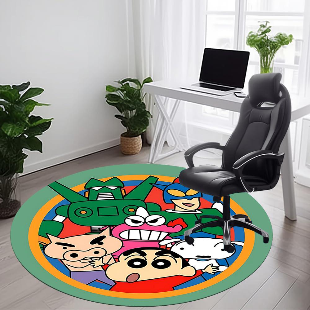 1PC Crayon Shin-chan Office Round Area Rug, Indoor Mat Suitable For Office, Under Office Chairs Bedroom Living Room Home Decor DT1212034