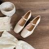Grape mother has the same temperament, square head and thin word with light mouth commuting thick high heel Mary Jane single shoes women