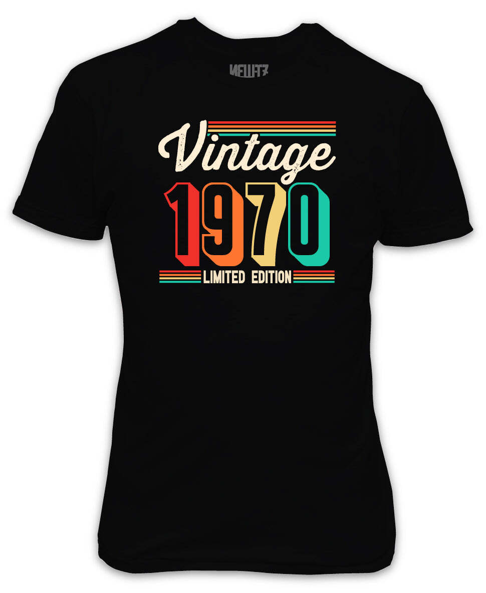 Vintage 70 Limited Edition Birthday Celebrations Black T-Shirt Seventies XXXL