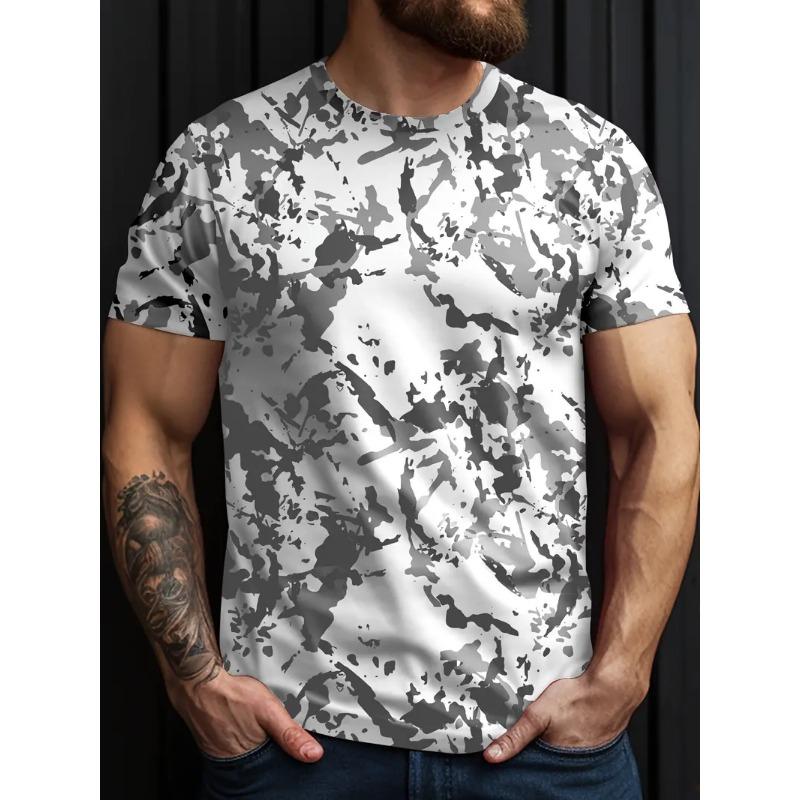 3D Camouflage T-Shirt Men Clothes Outdoor Fashion Casual O Neck Short Sleeve Summer Street Oversized Men Sport ventilate T Shirt