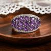 Gorgeous 925 sterling silver women's Big ring natural amethyst gemstone noble fine jewelry for anniversary engagement gift