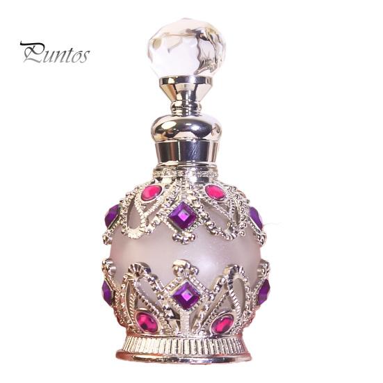 Kompakte Parfümflasche 15ML Vintage Luxus Nachfüllbare Flasche, Ätherisches Öl & Duft Glasspender Dubai Arabischer Stil Leerer Behälter für Reisen