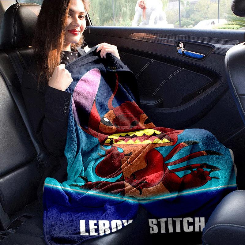 1pc Stitch Printing Blanket - Soft, All-Season Throw for Living Room, Bedroom,Personalized Gift with Adorable Cartoon Design