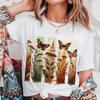 Butterfly Flowers Women's T-Shirt Short Sleeved Basic Top Cute Style Summer Fashion Women's Apparel Trendy Printed Casual Tee