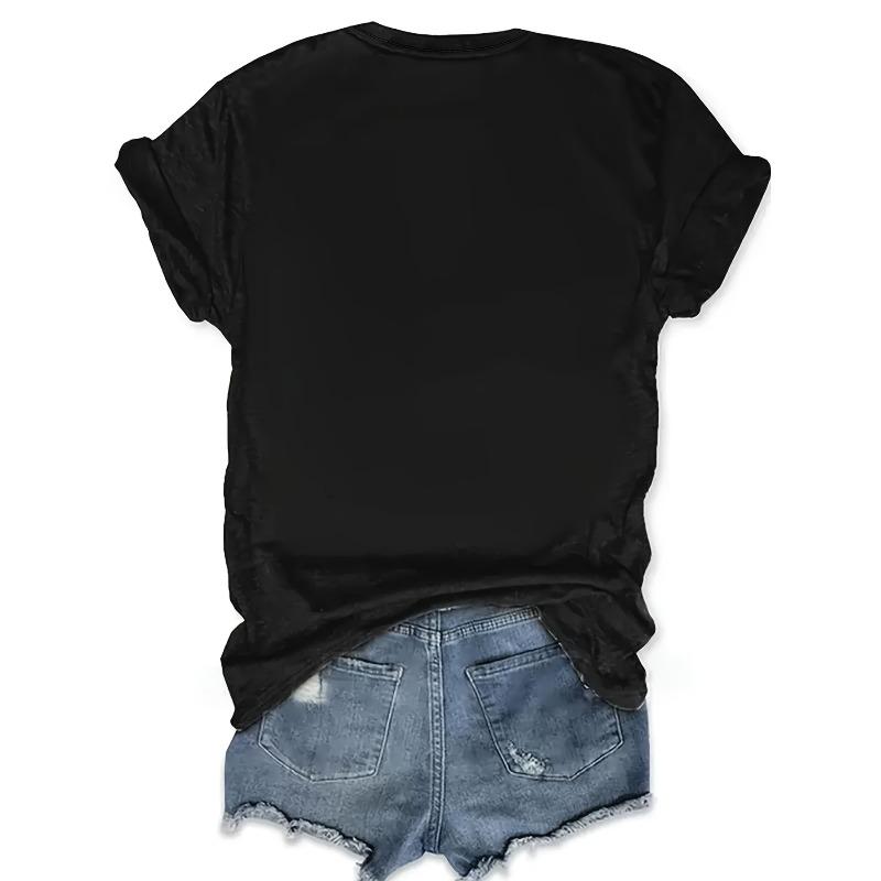 Camiseta Feminina Estampa Edição Limitada Gola Redonda Manga Curta Levemente Solta Esportiva Casual Essencial para Férias