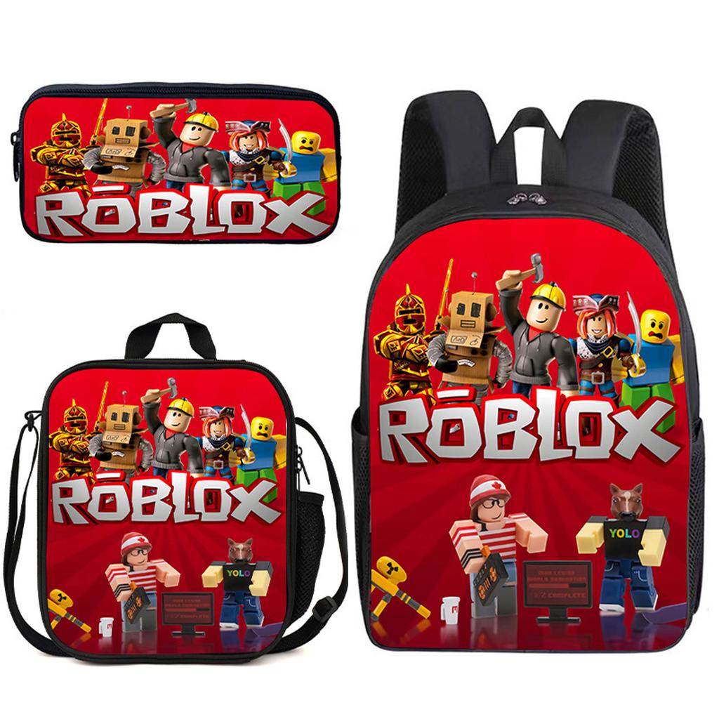 Roblox Student Schoolbag Korean Version Of Primary And Secondary School Backpack Ins Style Fashion Trend Backpack Three-Piece Set