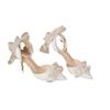 White Stiletto High Heels with Two-Way Butterfly Design - Perfect for Weddings