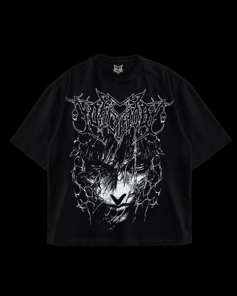 Y2K Dark Retro Skull Print Short Sleeve T-shirt