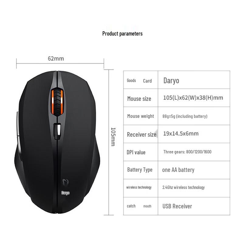 DAREU LM110G Wireless Office Mouse