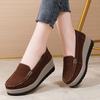 2025 New Women's Thick-soled Platform Women Shoes Flats Sneakers Suede Leather Casual Slip On Flats Heels Creepers Moccasins