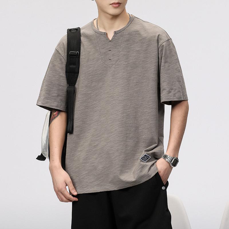 Short-sleeved Men's T-shirt Summer Chinese Style Cotton and Linen Clothes Fashion Simple T-shirt
