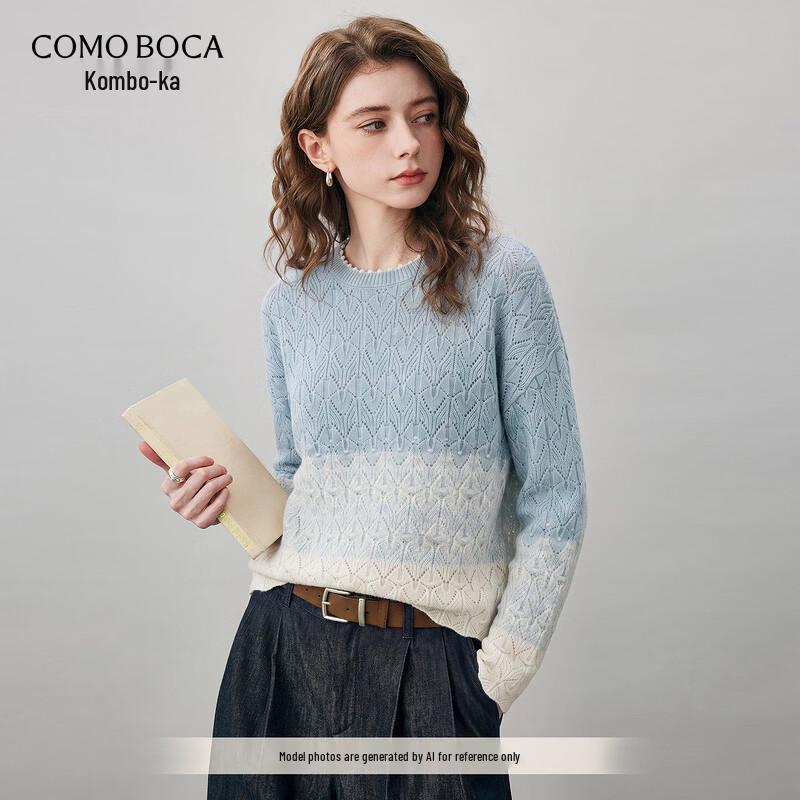 Komom Boca Women's Lace Round Neck Wool Sweater