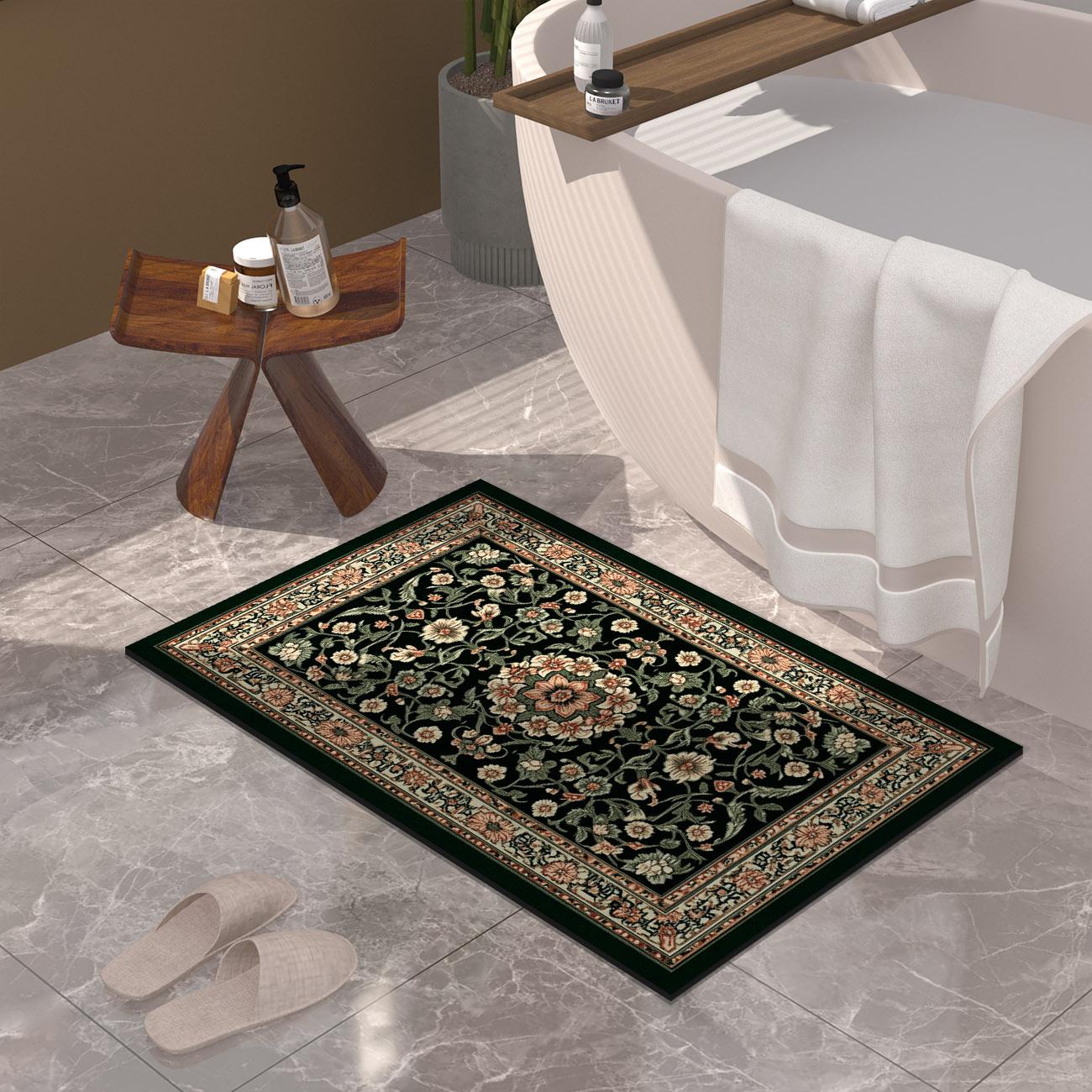 

Роскошный винтажный коврик для ванной комнаты, супервпитывающий, коврики для пола в душе, коврики для ног, нескользящие, быстросохнущие, коврики для комнаты, ковер для туалета, моющийся 40cmx60cm