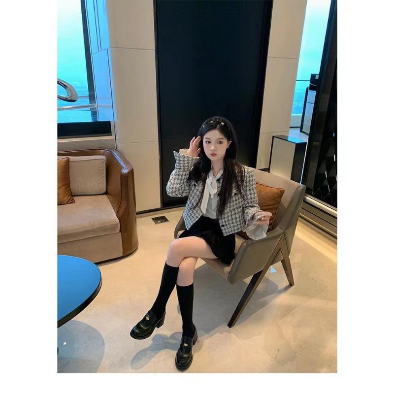 Sheepskin version~ New leather small man miu wind gold coin shallow mouth women's thick heel height increase small leather shoes