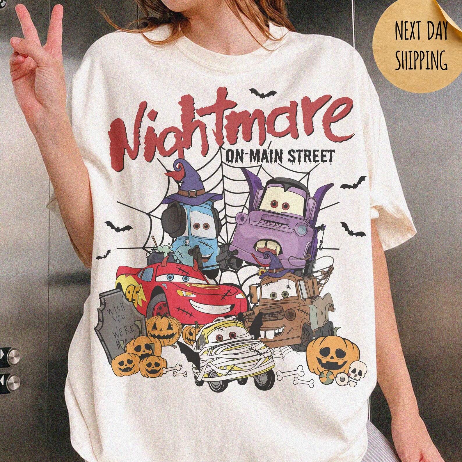 Disney Pixar Car s Halloween Shirt, Cars Characters Halloween Shirt, Halloween Birthday Shirt, McQueen Halloween Tee, Halloween Family Shirt 100