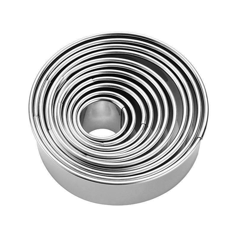 

Набор из 11 круглых форм для печенья и торта - Кольца из нержавеющей стали для мусса и вырубки для мастики