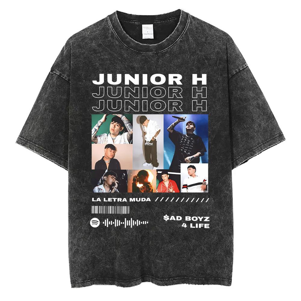 Washed Vintage Junior H Sad Boyz Tour T Shirts Men Women Hip Hop Fashion Tshirt Mens Oversized Crewneck Short Sleeve Tshirts