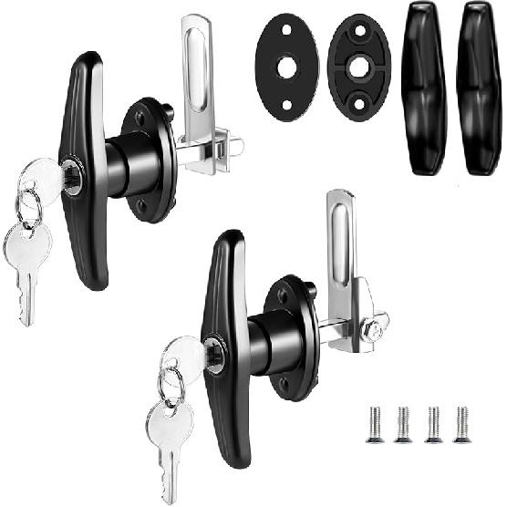 Truck Cap Latch T Handle Lock For Leer Are Matching Set Universal Truck Topper Camper Shell T-Handle Lock Complete Set Key Alike(Left & Right)