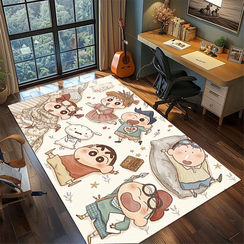 Crayon Shin-chan Home Floor Rug Large Area Non Slip Washable Mat Gamer Bedroom Decor