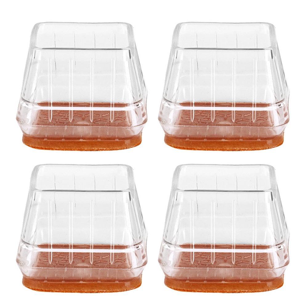 4pcs Noise Prevention Chair Leg Protector Thicked Scratch-proof Leg Cover Silicone  Furniture Pads