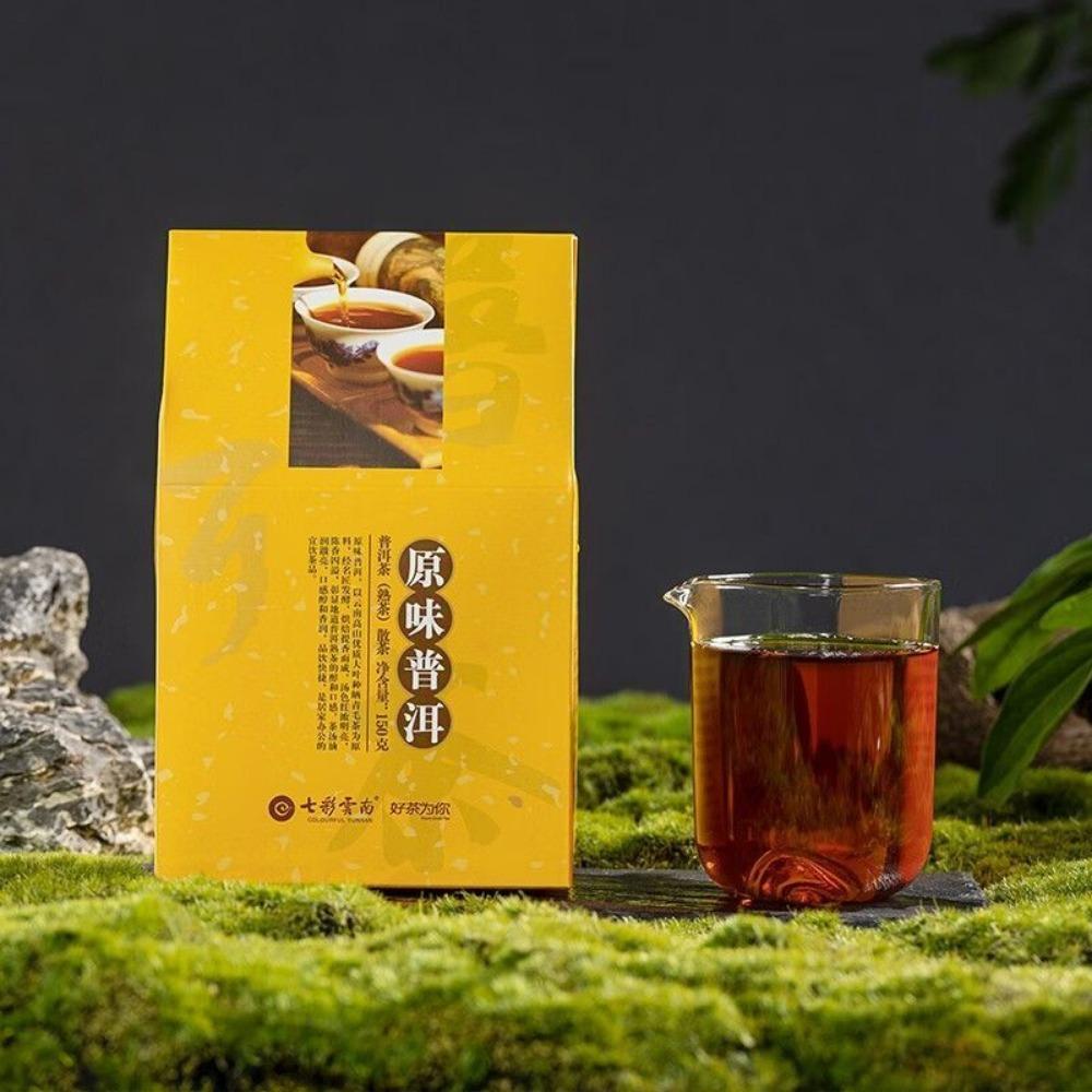 Colorful Yunnan Pu-erh Tea Ripe Tea Original Flavor Loose Leaf 150g Boxed