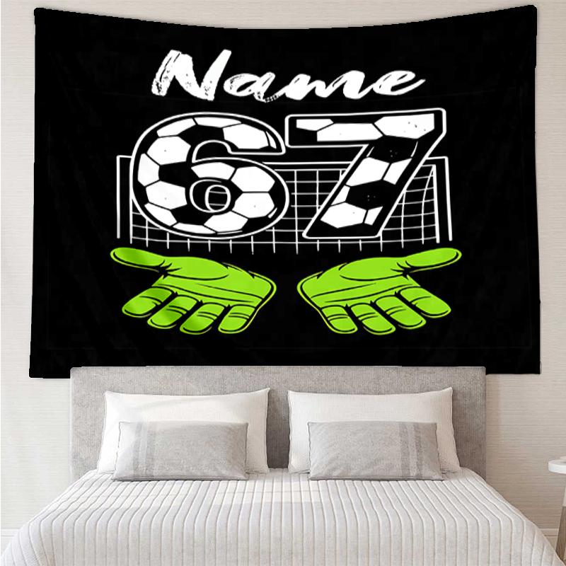 Custom Name 67 Print Tapestry, Backdrop, Easy Setup, Ideal for Bedroom, Office & Living Room, with Aesthetic Wall Hanging Decor.