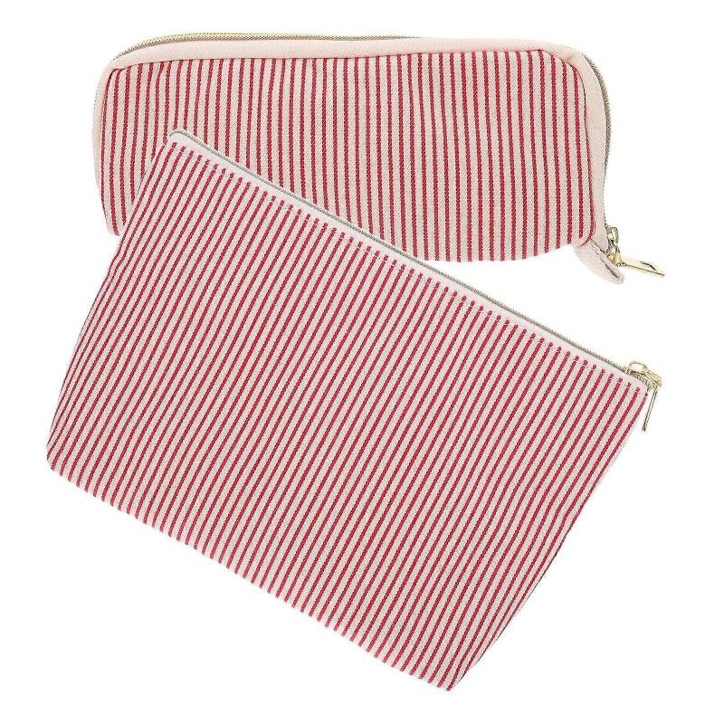 Cosmetic Bag Toiletry Bag Daily Use Organization for Women Girls White Nylon 2Pcs